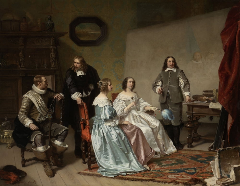 Princess Of Orange Visiting The Work-Shop Of Bartholomeus Van Der Helst Canvas Art - (24 x 18)