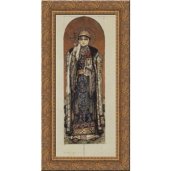 Princess Olga 24x12 Gold Ornate Wood Framed Canvas Art by Viktor Vasnetsov