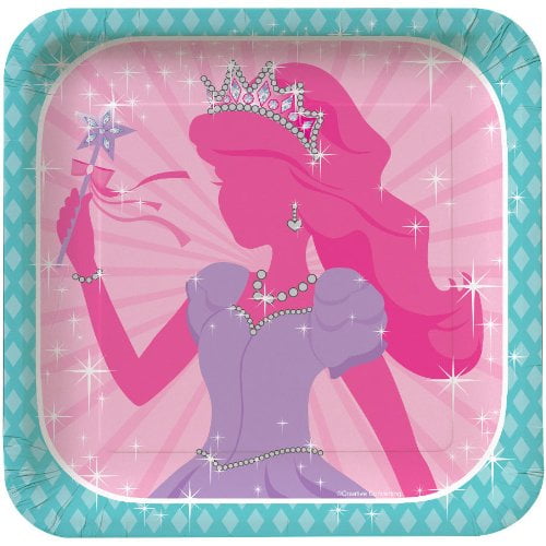 Princess Party 7 inch Square Foil Cake/Dessert Plates (8 ct)