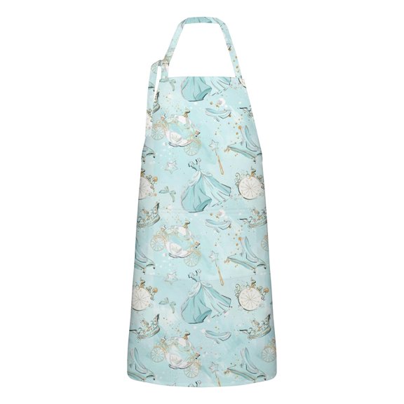 Princess Pattern Apron-Garden Aprons for Women with Pockets-Cotton Linen Waterproof Kitchen Cooking Gardening Aprons Adjustable for Kitchen,Cooking,BBQ and Salon 33x27 Inch