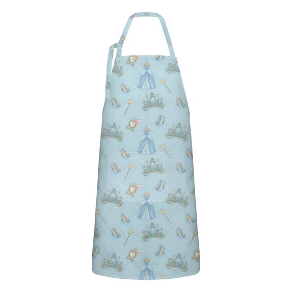 Princess Pattern Apron-Garden Aprons for Women with Pockets-Cotton Linen Waterproof Kitchen Cooking Gardening Aprons Adjustable for Kitchen,Cooking,BBQ and Salon 33x27 Inch