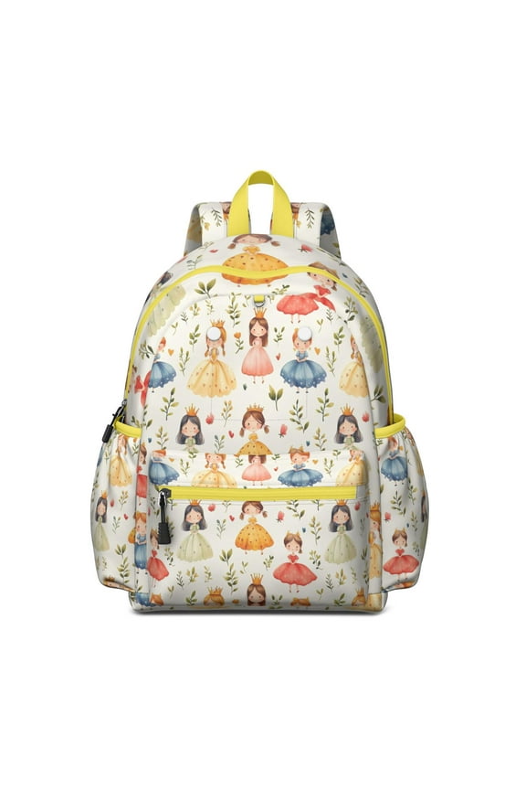 Princess Pattern Backpack for School,Schoolbag with Adjustable Shoulder Straps & Padded Back,13.4"x11"x4.7"
