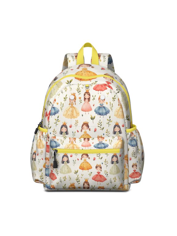 Princess Pattern Backpack for School,Schoolbag with Adjustable Shoulder Straps & Padded Back,13.4"x11"x4.7"
