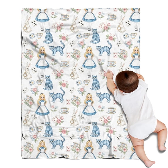 Princess Pattern Blanket,Comfortable Soft Flannel Throw Blanket,All Season,Warm Lightweight Blankets for Sofa Bed Couch Living Room Chair,30"x40"