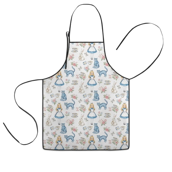 Princess Pattern Kids Aprons for Girls and Boys,Adjustable Neck Strap Toddler Aprons for Kids Cooking Baking