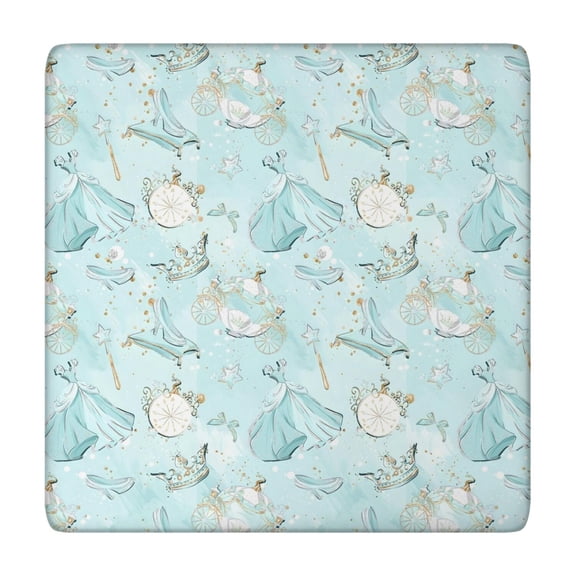 Princess Pattern Square Fitted Tablecloth with Elastic Edge,Square Table Cover,Washable Elastic Table Cover for Home Kitchen Party Decor 34"x34"