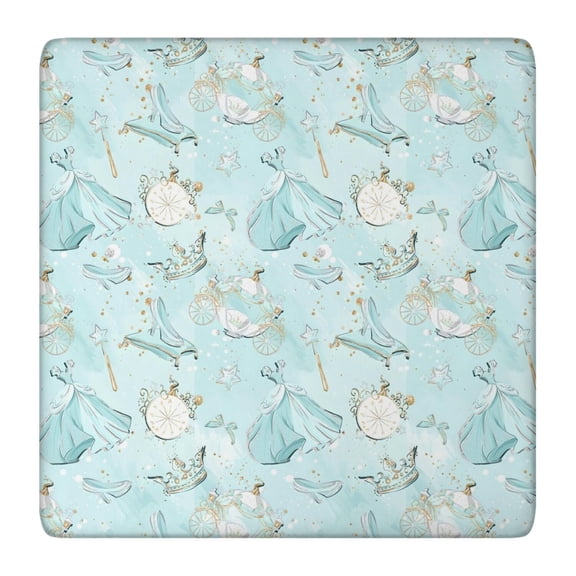 Princess Pattern Square Fitted Tablecloth with Elastic Edge,Square Table Cover,Washable Elastic Table Cover for Home Kitchen Party Decor 36"x36"