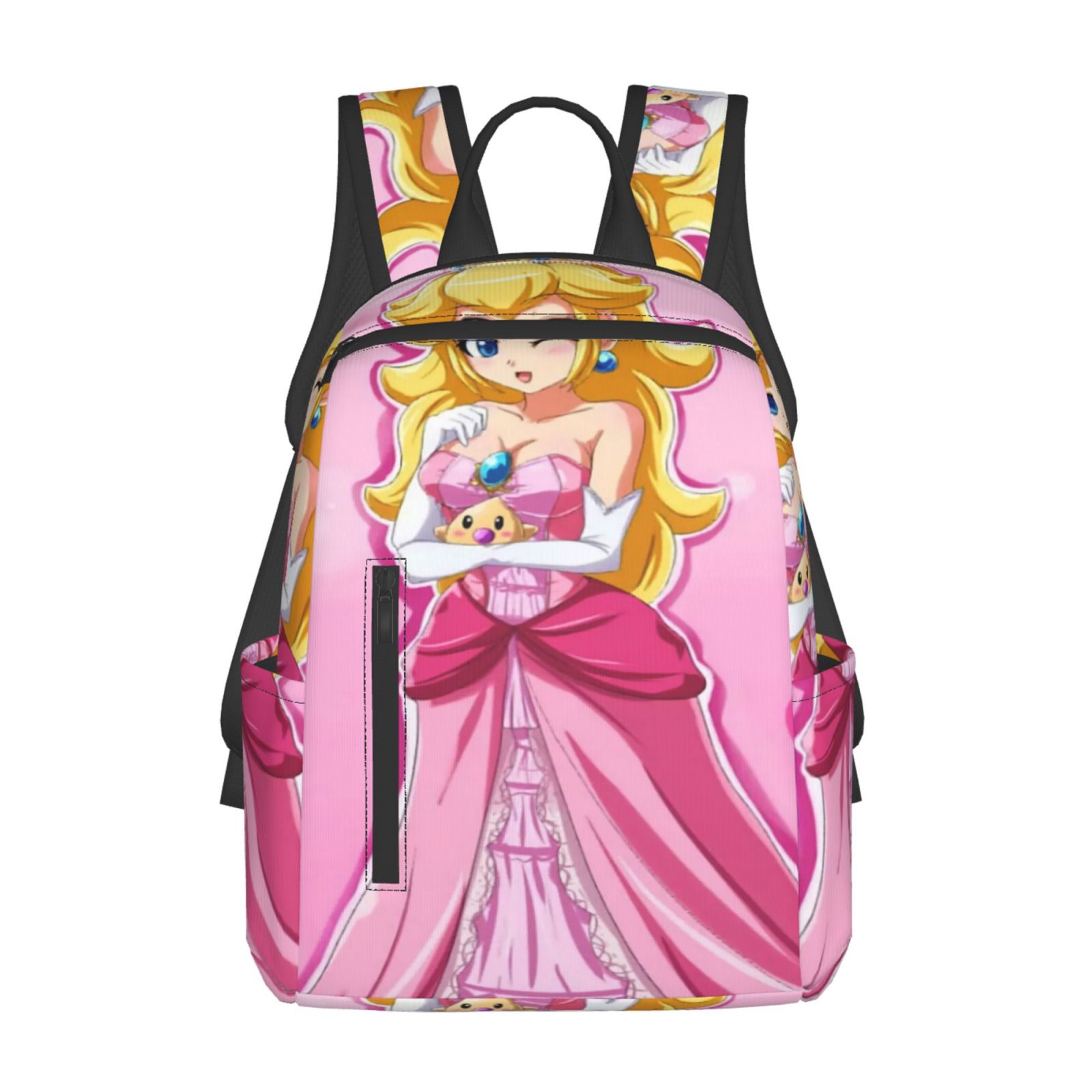 Princess Peach Anime Backpack Cute Cartoon Laptop Bag Bookbag for Kids