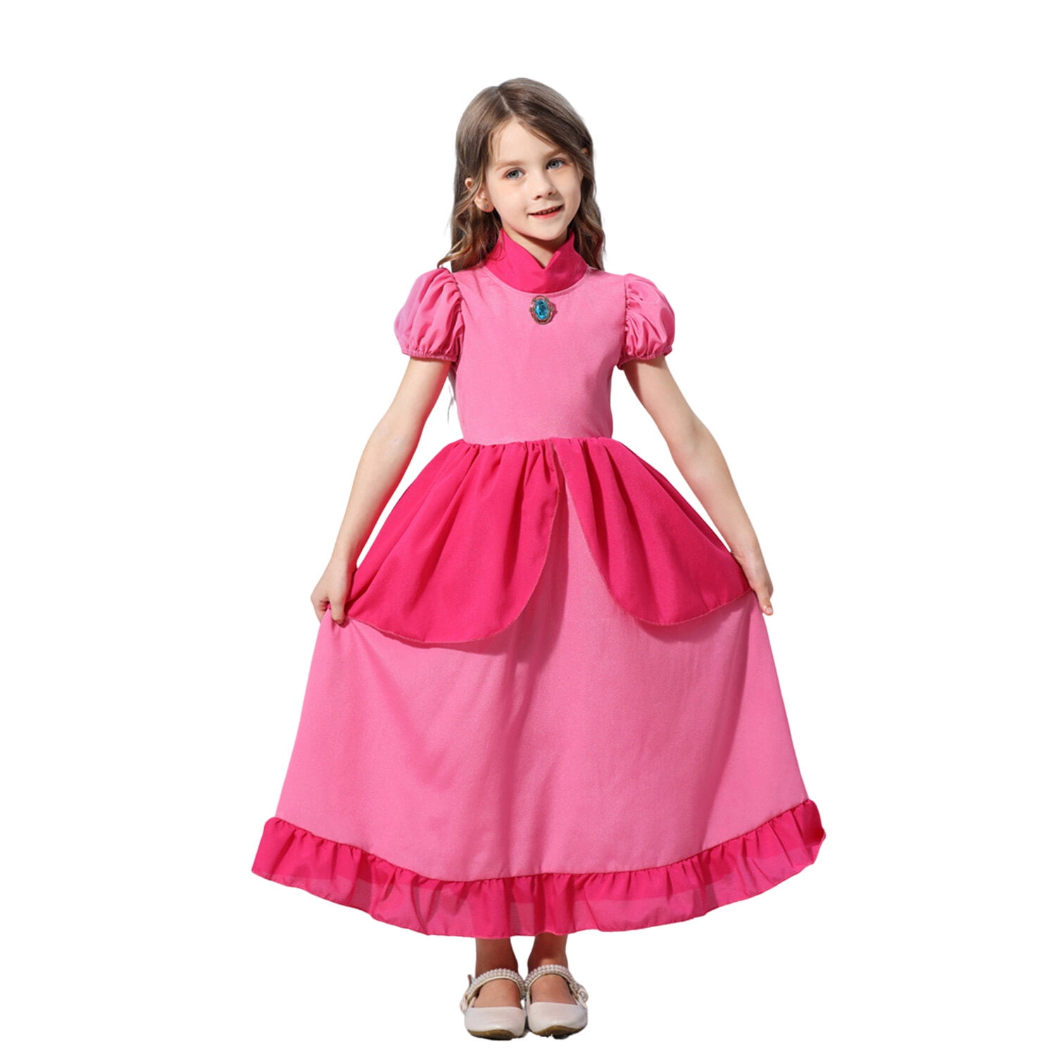 Acquista Peach Princess Dress for Girl Children Stage Performance Clothes  Kids Carnival Birthday Party Revelry Festival Cosplay
