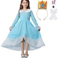 thumbnail image 1 of Princess Peach Costume for Girls Kids Cosplay Halloween Party Dress Up, 1 of 7