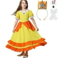 thumbnail image 1 of Princess Peach Costume for Girls Kids Cosplay Halloween Party Dress Up, 1 of 7