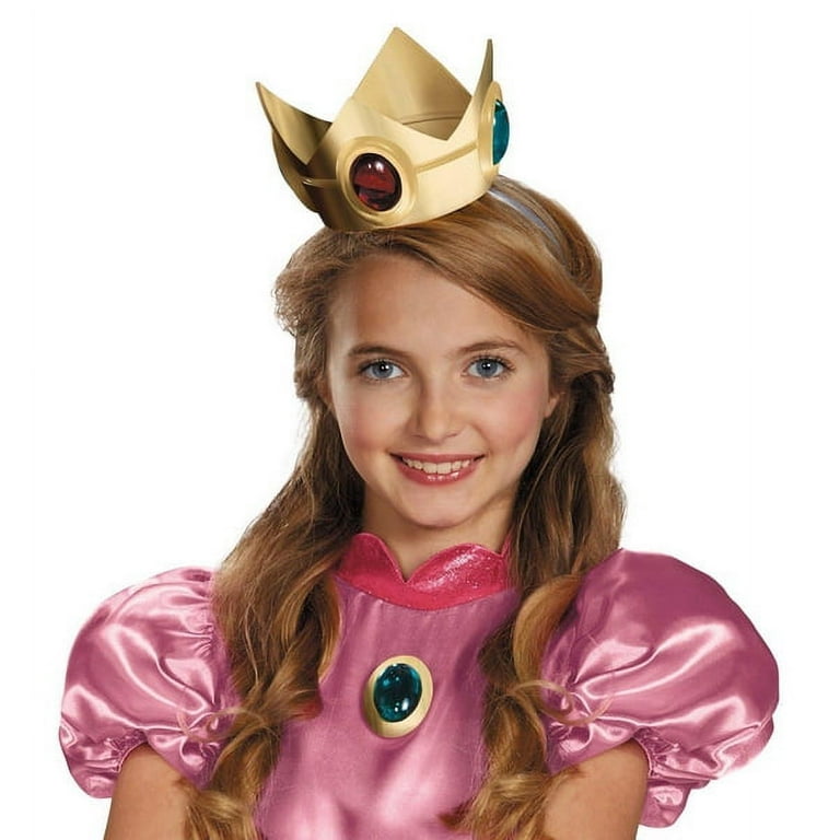 Princess Peach Crown & Amulet Super Mario Bros Costume Adult Womens Girls  Gift 