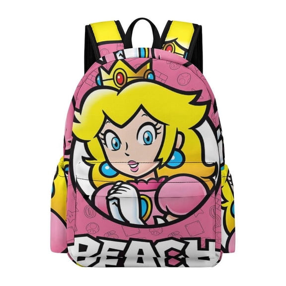Princess Peach Cute Anime Travel And Hiking Backpack 42x30x15cm