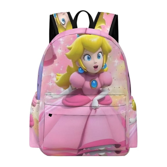 Princess Peach Cute Anime Travel And Hiking Backpack 42x30x15cm