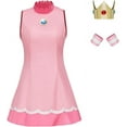 thumbnail image 1 of Princess Peach Dress Women Girls Tennis with Crown Sports Outfit, 1 of 5