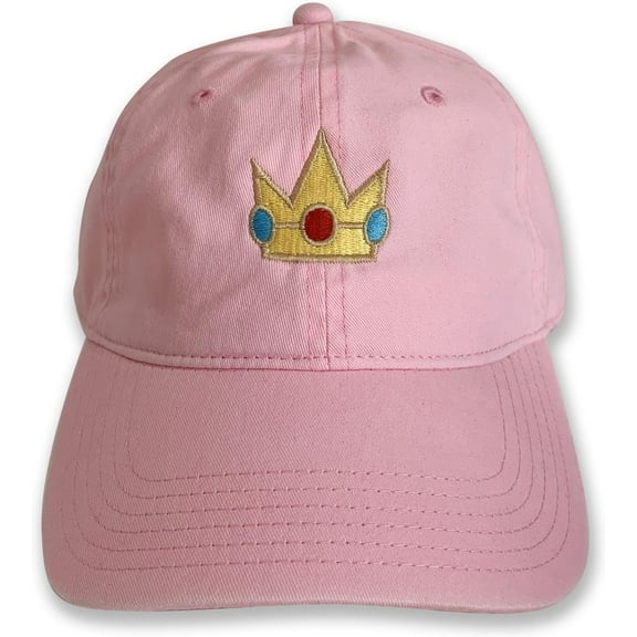 Princess Peach Halloween Tiarra Cap - Embroidered Cotton Washed Hat Unisex