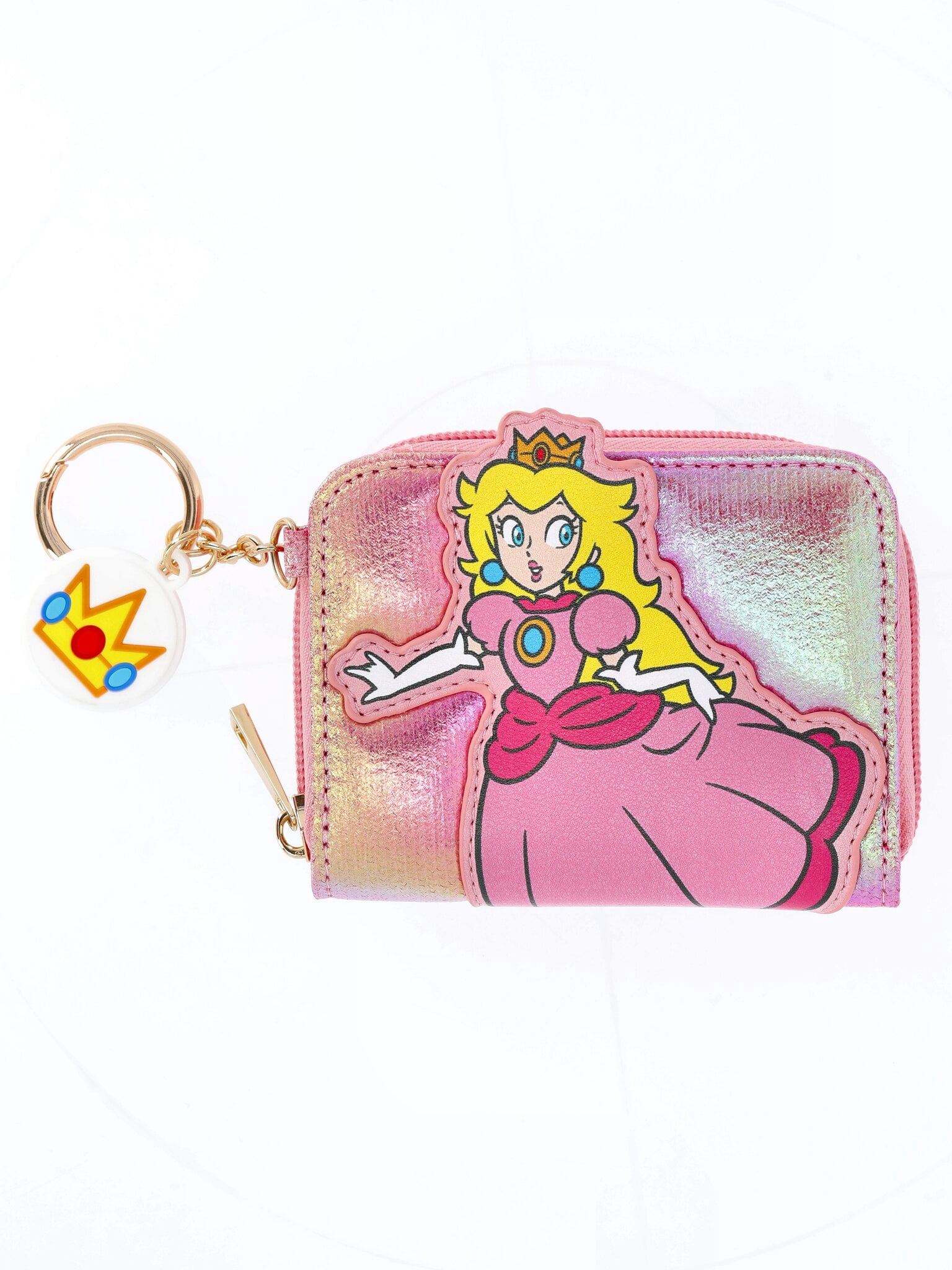 Nintendo Women's Princess Peach Wallet with Crown Charm Keychain