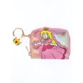 thumbnail image 1 of Nintendo Women's Princess Peach Wallet with Crown Charm Keychain, Pink Iridescent, 1 of 4