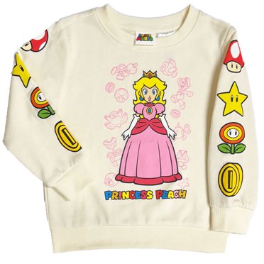 Princess Peach Long Sleeve Lightweight Pullover (Little & Big Girls)