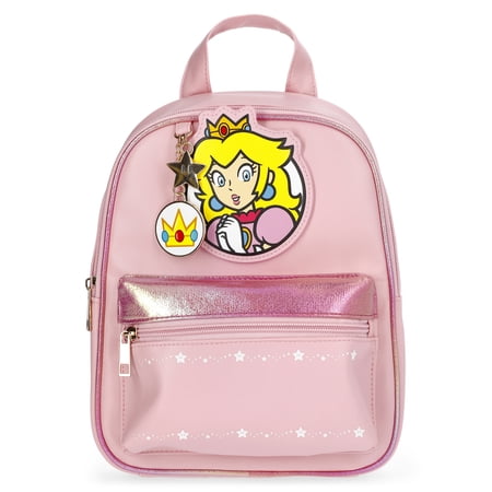 Nintendo Super Mario Princess Peach Women's 11" Mini Backpack, Pink