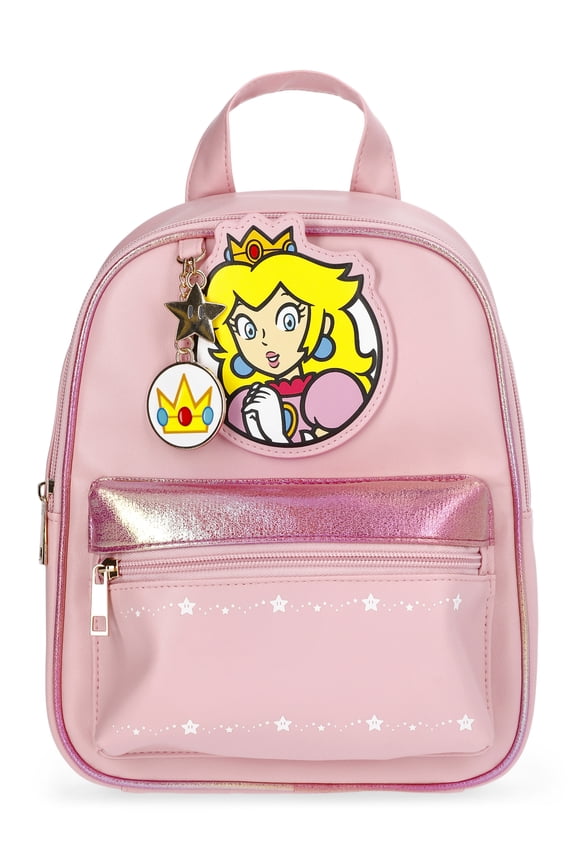 Nintendo Super Mario Princess Peach Women's 11" Mini Backpack, Pink