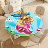 Princess Peach Round waterproof Oxford tablecloth 130cm