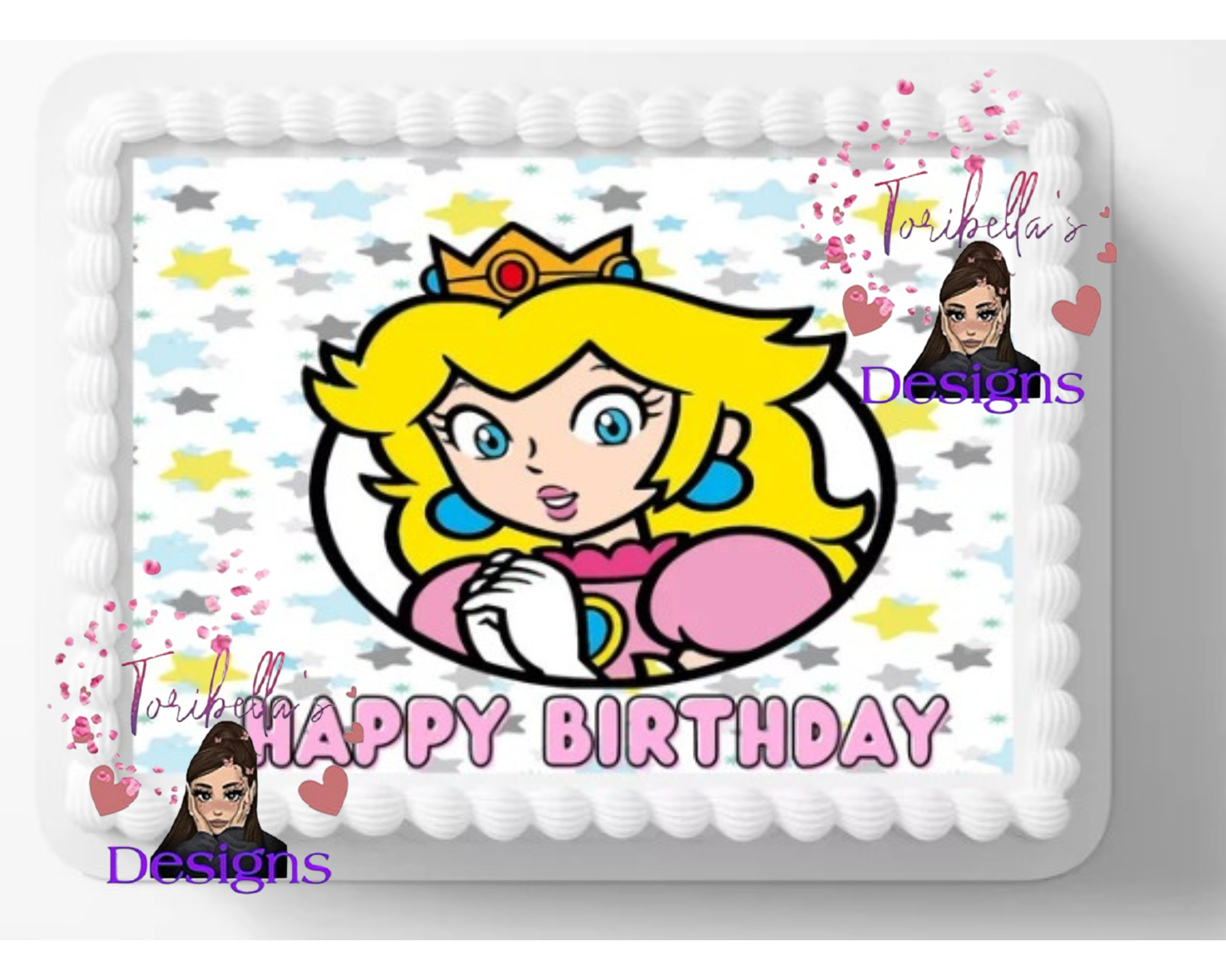 Princess Peach Video Game Design Edible Image Edible Cake Topper Edible Cake Decorations You Add To Your Own 1/4 to 1/2 Sheet Cake Diy Cakes Gamer Design - image 1 of 1