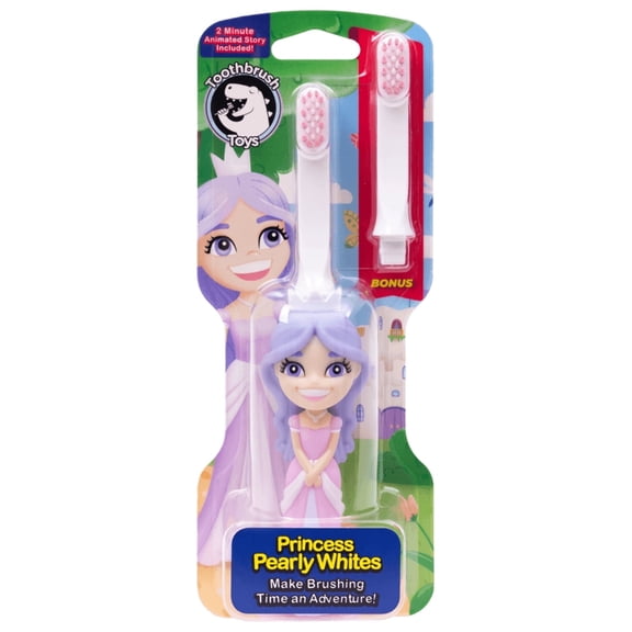 Toothbrush Toys Tooth Brush Toy Large Gentle Kids Princess Princess Pearly Whites Plastic Manual Toothbrush With Replaceable Brush Head, Extra Soft, Multicolor
