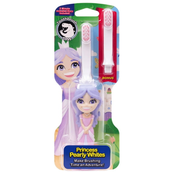 Kids Soft Bristle Princess Toothbrush for Ages 2+, Gentle and Cute Toothbrush for Children with Replaceable Brush Head, Ergonomic Handle Kids Brush for Teeth Care Ideal for Toddlers, Princess Design