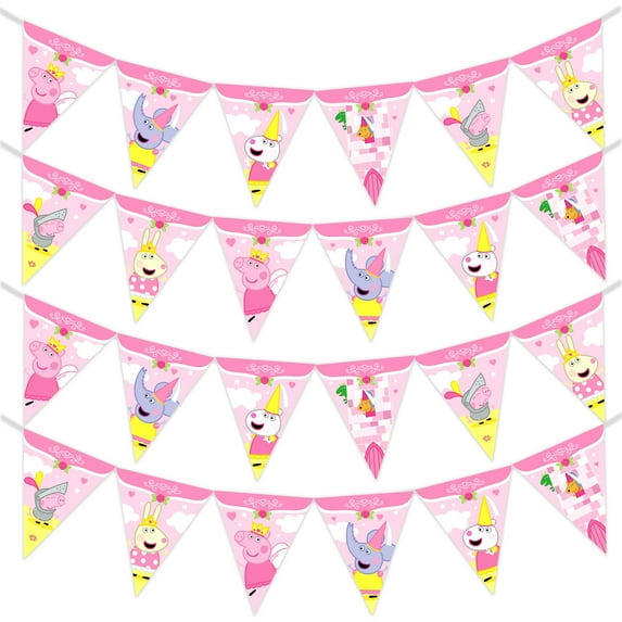 Princess Peppa Pig Banner Pennant 2 Pack - Princess Peppa Pig Party Supplies