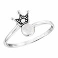thumbnail image 1 of Princess Perfect Tiara Crown White Pearl Sterling Silver Band Ring-7, 1 of 7