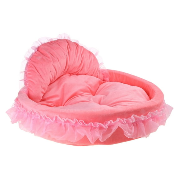 Princess Pet Bed with Bows Ruffled Lace Design Soft and Beautiful Dog Sofa Detachable Cushion Princess Nest