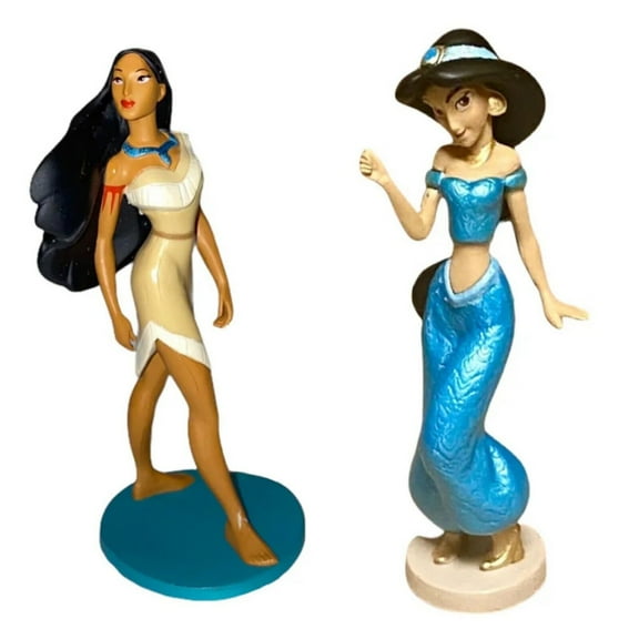 Princess Pocahontas & Jasmine Of Aladin Cake Topper Figurine Pvc Figure 3 New