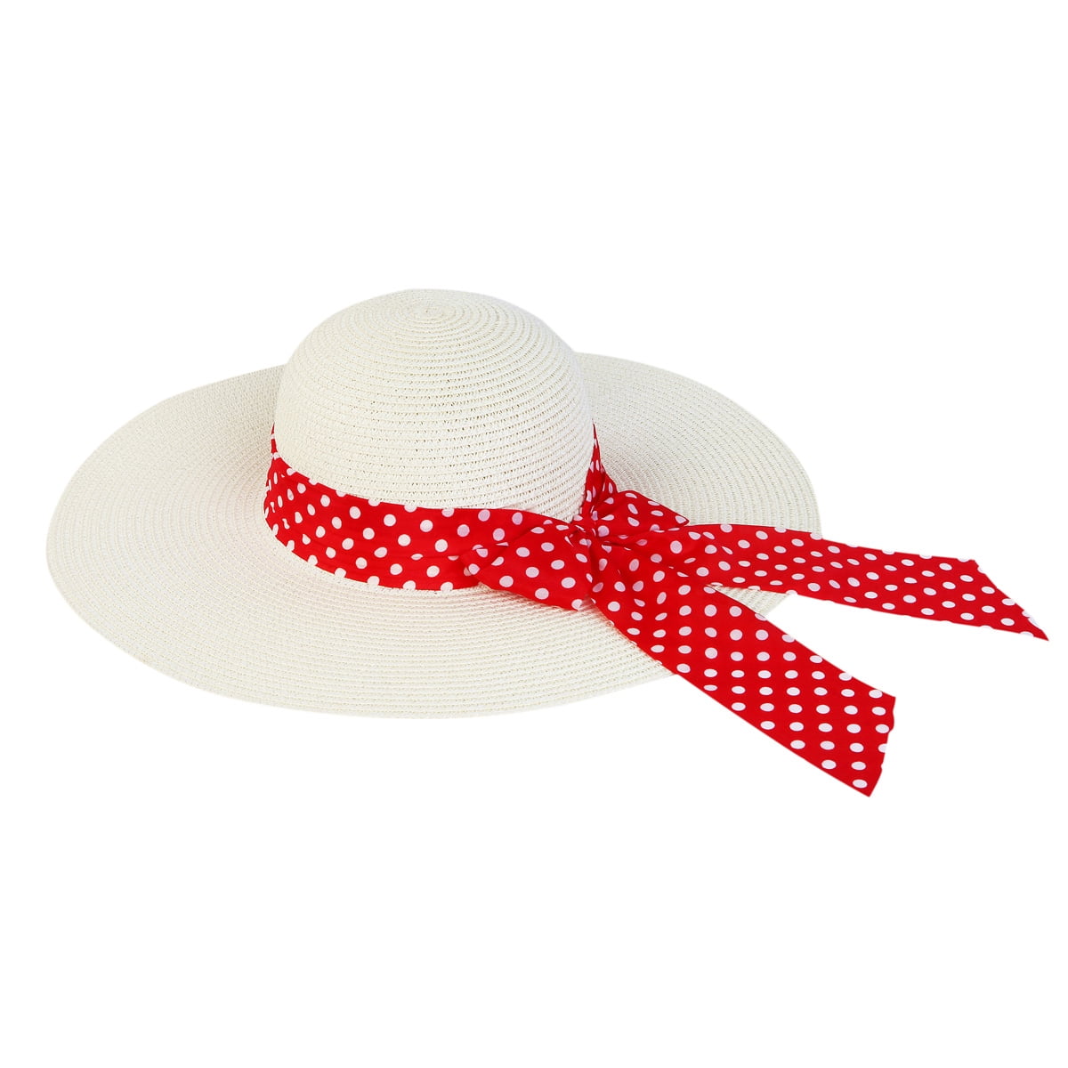 Polka Dot Ribbon Flower Shaped Straw Sun Hat Cream Pink Blue Yellow Preppy Sunny Polka Dot Sun Hat - Etsy main image 4