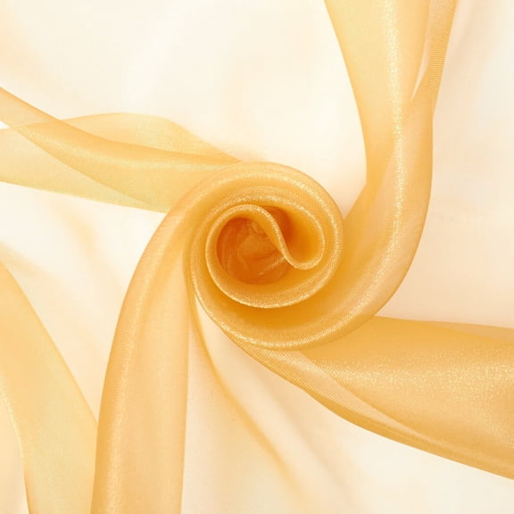 Princess Polyester Bridal Liquid Shimmer Organza 60 Inch 30 GSM Lightweight Sheer Fabric By The Yard For Sewing, Crafts, DIY, & More - Mist Gold, 1 Yard