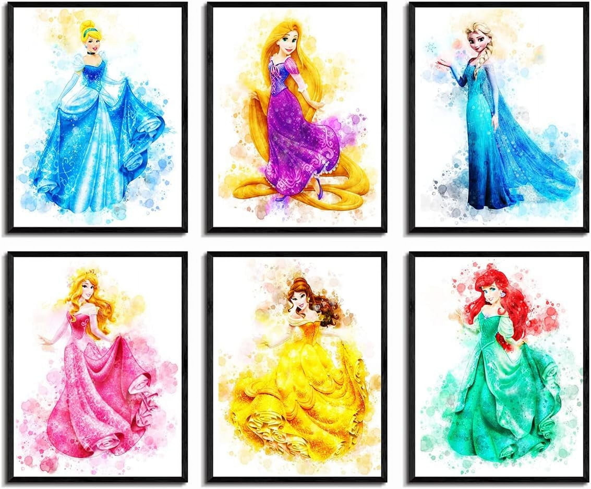 Princess Poster Princess Watercolor Prints Princess Room Wall Art Decor ...