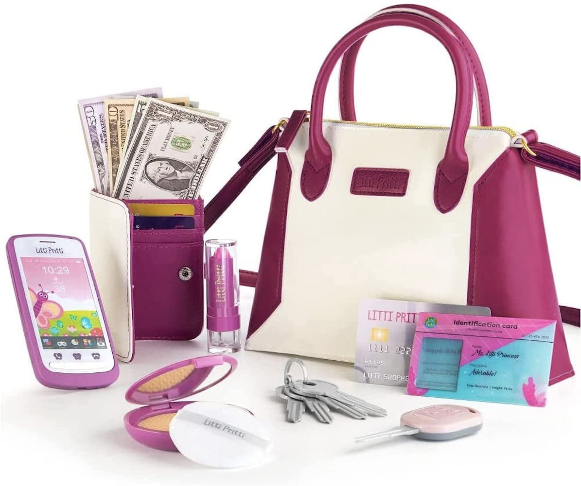 NETNEW Princess Pretend Play Purse Set for Girls 3-8 Years