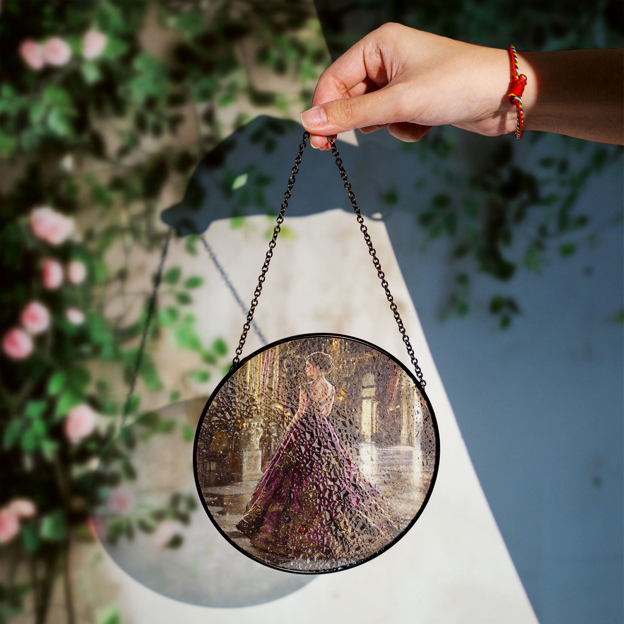 Princess in Purple Gown Stained Glass Window Hanging - Handmade Sun ...