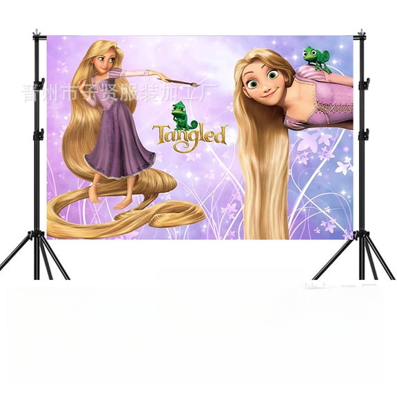 Princess R-apunzel Backdrop for Birthday Party Decorations Princess R-apunzel Background for Party Cake Table Decorations Tangled Theme Banner