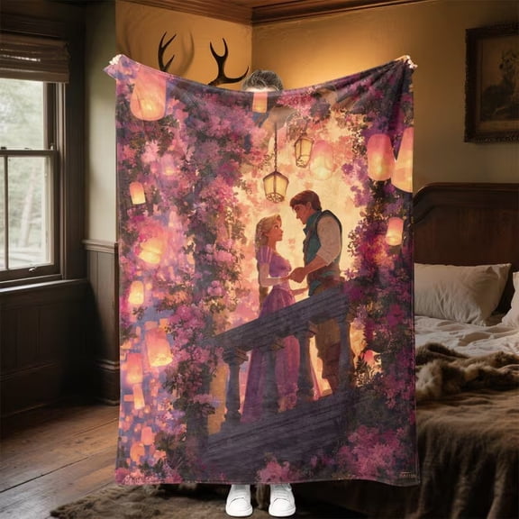 Princess R-apunzel Blanket Cute Throw Soft Flannel Cozy Blanket