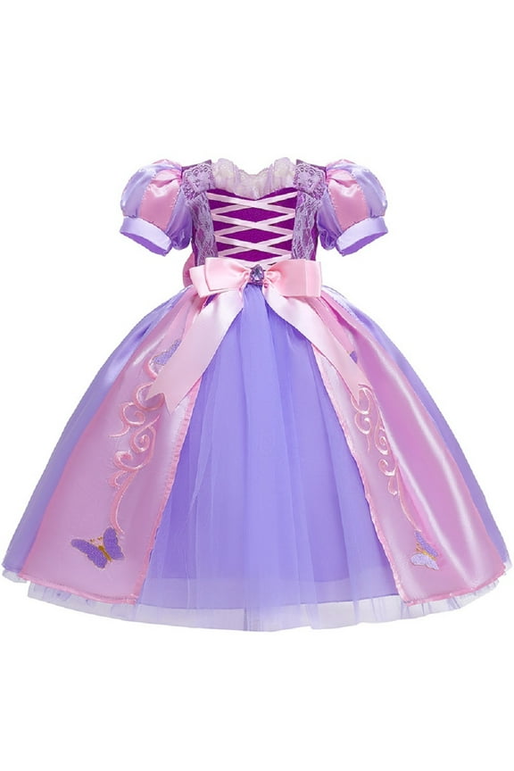 Princess Sophia Costume for Girls Female Halloween Puff Sleeve Outfit, Little Girls 7-8