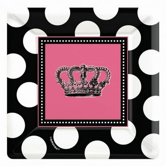 Princess Rocker Small Square Paper Plates (8ct)