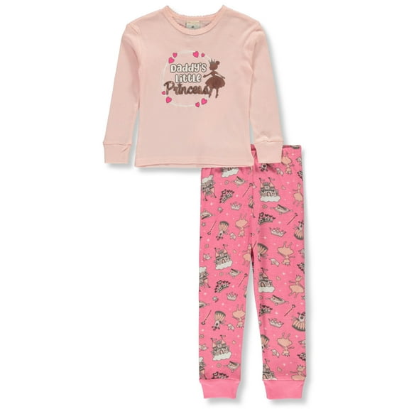 Princess Rose Girls' 2-Piece Love Pajama Set Color: blush Size: 3t