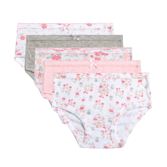 Princess Rose Toddler Girls Underwear Pointelle Knit Soft Cotton Hipster Underwear Panties 5 Pack