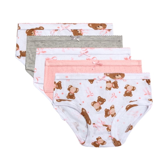 Princess Rose Toddler Girls Underwear Pointelle Knit Soft Cotton Hipster Underwear Panties 5 Pack