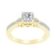 thumbnail image 1 of AFFY Princess & Round Cut White Natural Diamond Engagement Ring In 10k Solid Yellow Gold (0.50 cttw) Ring Size-11, 1 of 2