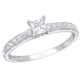 thumbnail image 1 of AFFY Princess & Round Cut White Natural Diamond Fancy Engagement Ring in 10K White Gold (0.5 cttw), 1 of 1