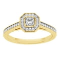thumbnail image 1 of AFFY Princess & Round Cut White Natural Diamond Octagonal Frame Engagement Ring in 14K Yellow Gold (0.5 cttw), 1 of 1