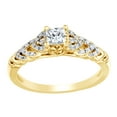 thumbnail image 1 of AFFY Princess & Round Cut White Natural Diamond Open Braid Engagement Ring in 10K Yellow Gold (0.5 cttw), 1 of 1
