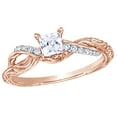 thumbnail image 1 of AFFY Princess & Round Cut White Natural Diamond Split Shank Engagement Ring in 10K Rose Gold (0.5 cttw), 1 of 1